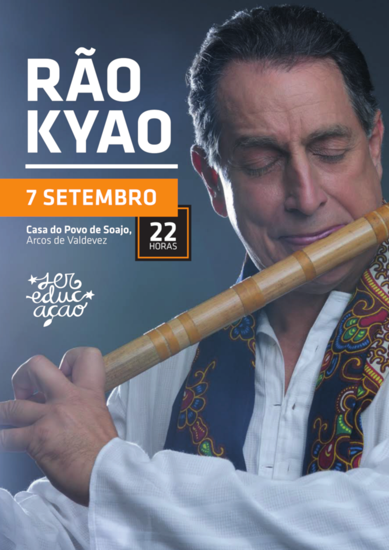 Concerto Rão Kyao: sexta-feira, 7 de Setembro de 2018, às 22:00 no Auditório da Casa do Povo de Soajo